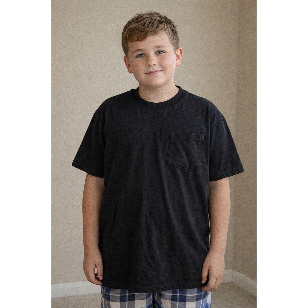 Vintage Kids T-Shirt Le Tigre Size XL 80s Black Tiger Made USA